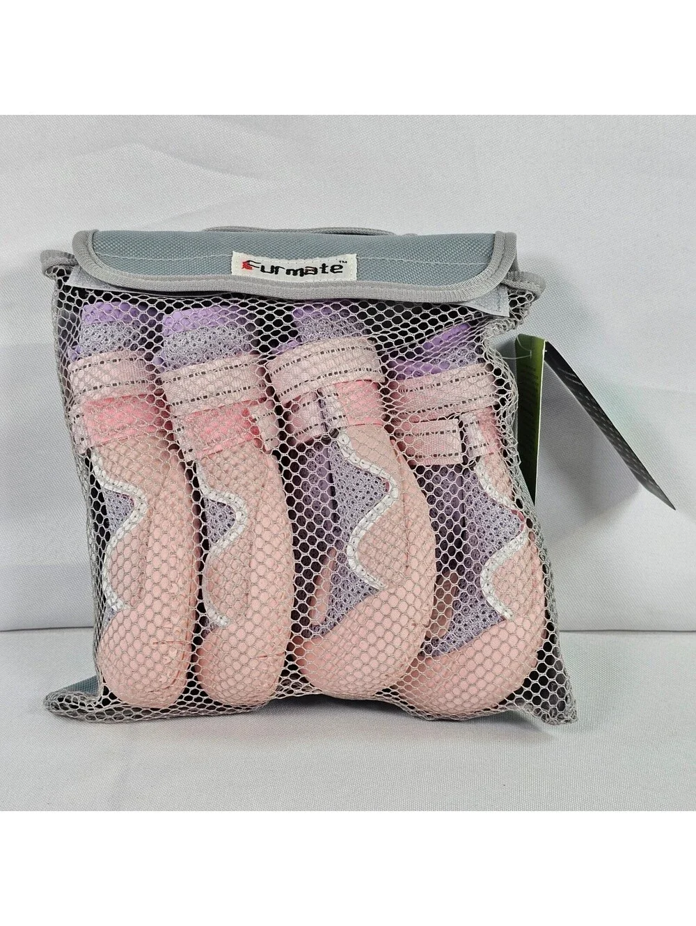Furmate Dog Boots Pink Purple Breathable Mesh Paw Protectors Size 5 Set of 4
